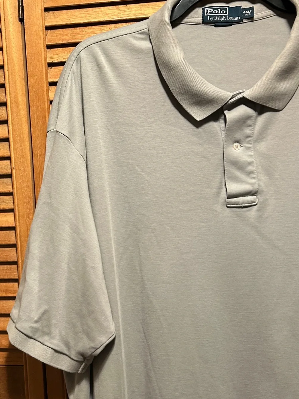 Ralph Lauren Grey Polo Shirt with Navy Blue Embroidered Logo